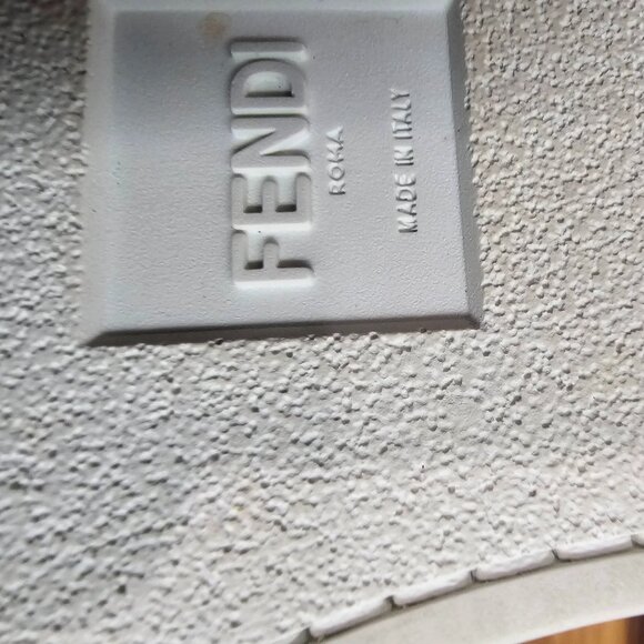 Fendi Logo Strap Leather Sneakers – FF Embossed Ultra White Maya, Size 7.5 - Picture 11 of 12